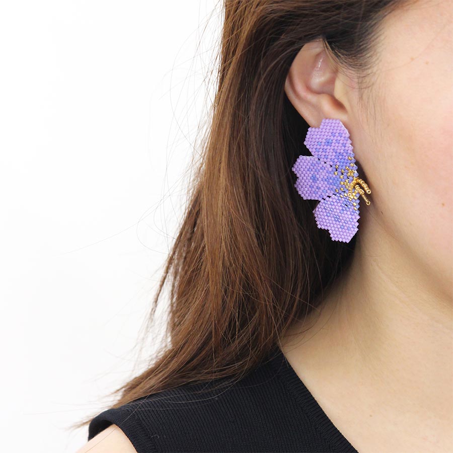 "NOLA" BEADED PURPLE BUTTERFLY EARRINGS