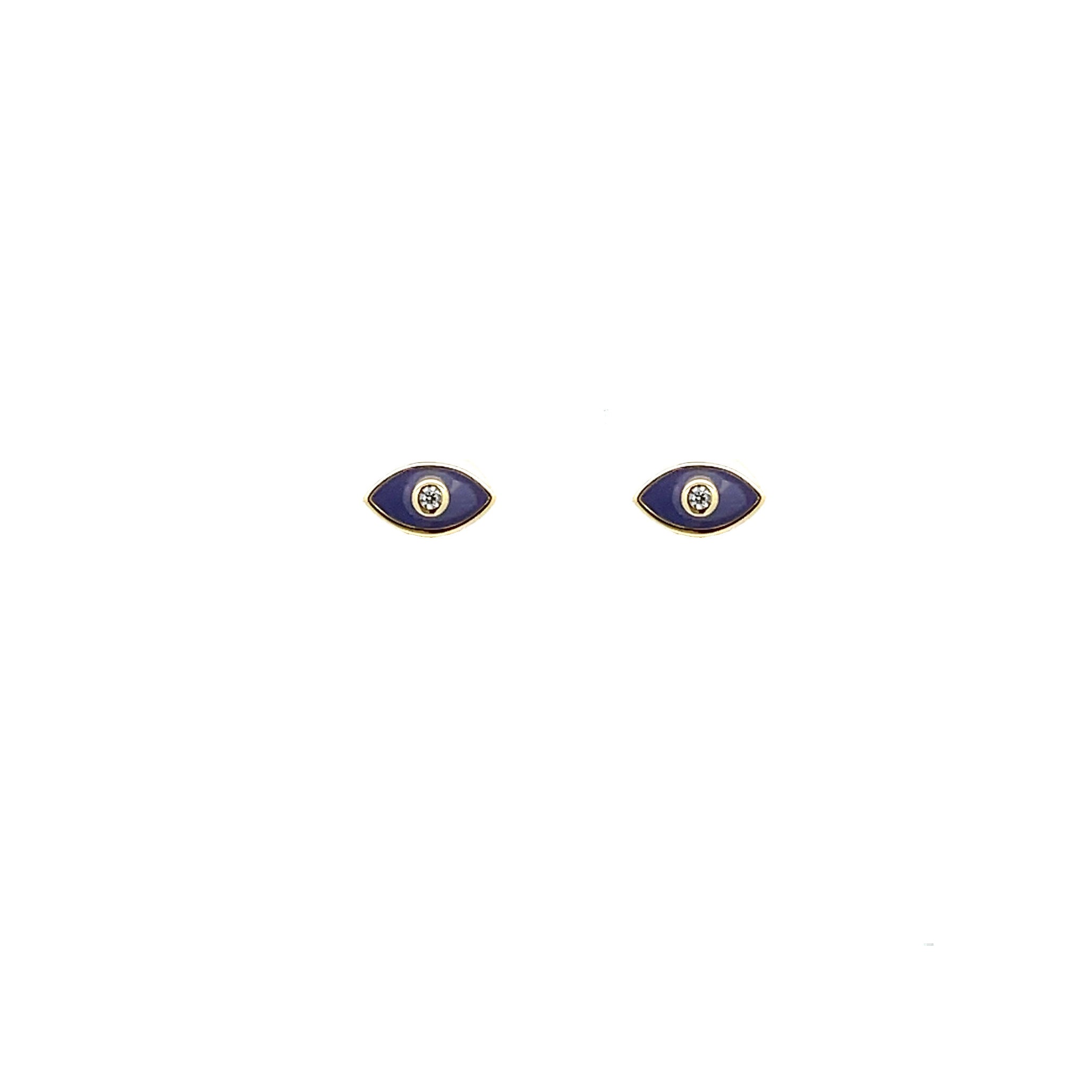 “Fae” Enamel Sterling Silver Evil Eye Ear Studs