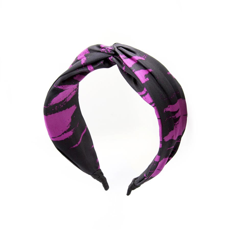 “Aster” Purple & Black Silk Headband