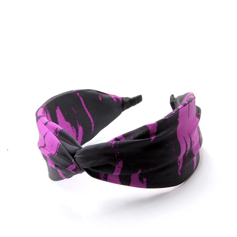 “Aster” Purple & Black Silk Headband