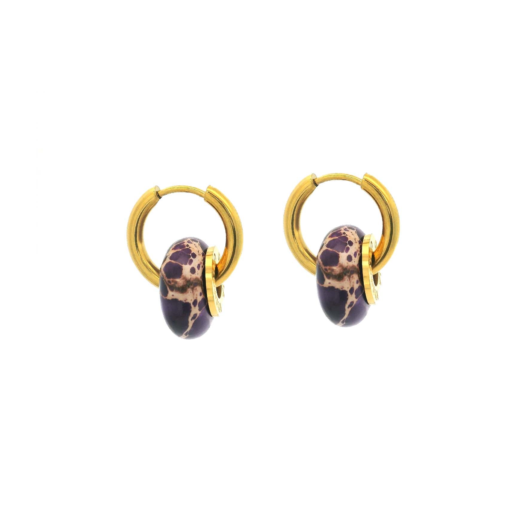 "CIAMBELLA MINI" 1.5CM Purple Jasper Earrings