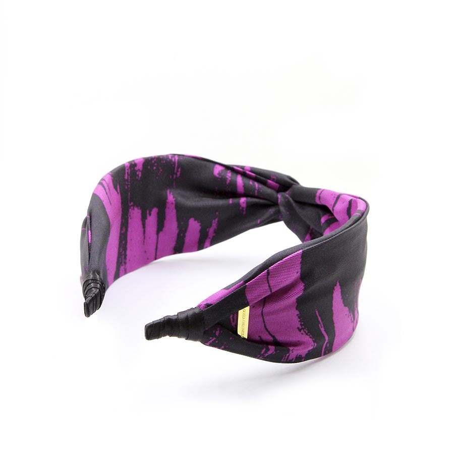 “Aster” Purple & Black Silk Headband