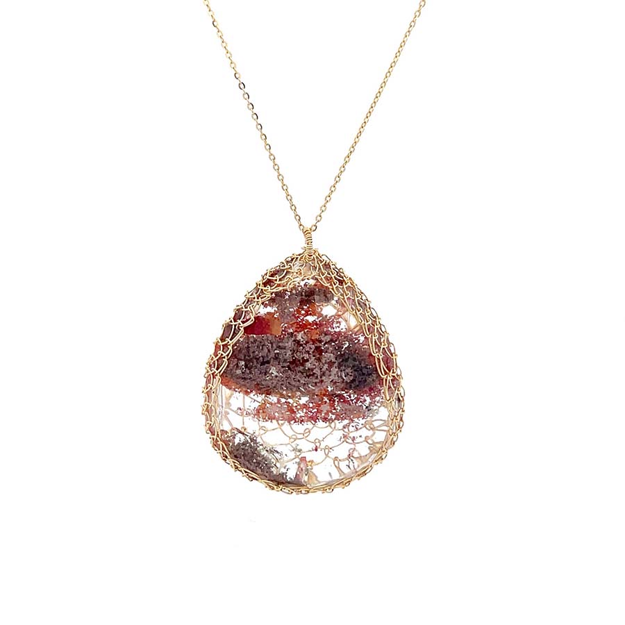 "Nati" Red Phantom Net Necklace / BIG