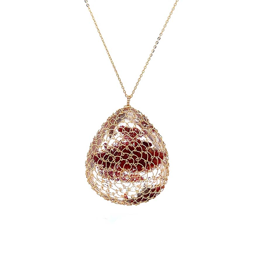 "Nati" Red Phantom Net Necklace / BIG