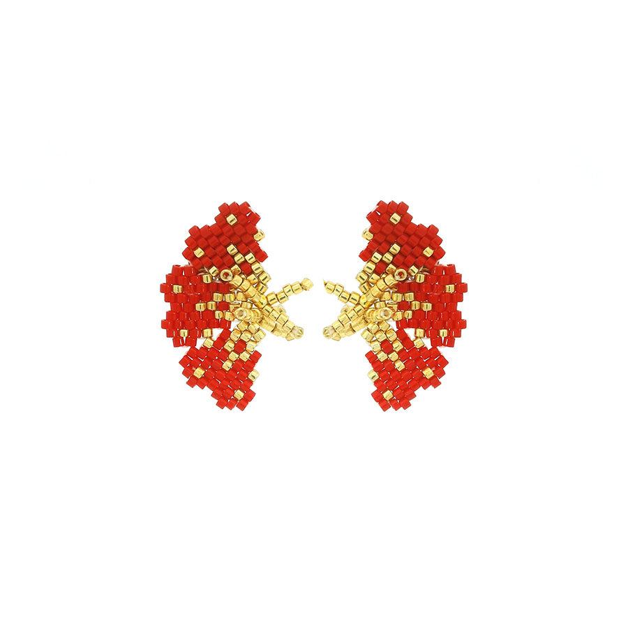 “NOLA” BEADED FESTIVE RED BUTTERFLY EARRING