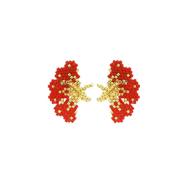 “NOLA” BEADED FESTIVE RED BUTTERFLY EARRING