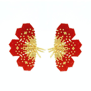 “NOLA” BEADED FESTIVE RED BUTTERFLY EARRING