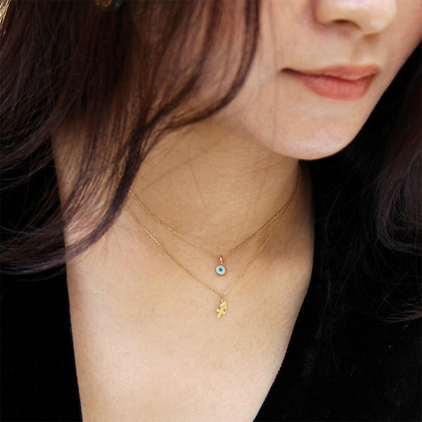 9K GOLD ZODIAC GOLD DIAMOND NECKLACE / CANCER