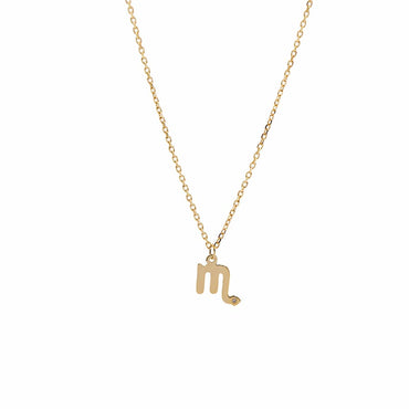 9K GOLD ZODIAC GOLD DIAMOND NECKLACE / SCORPIO