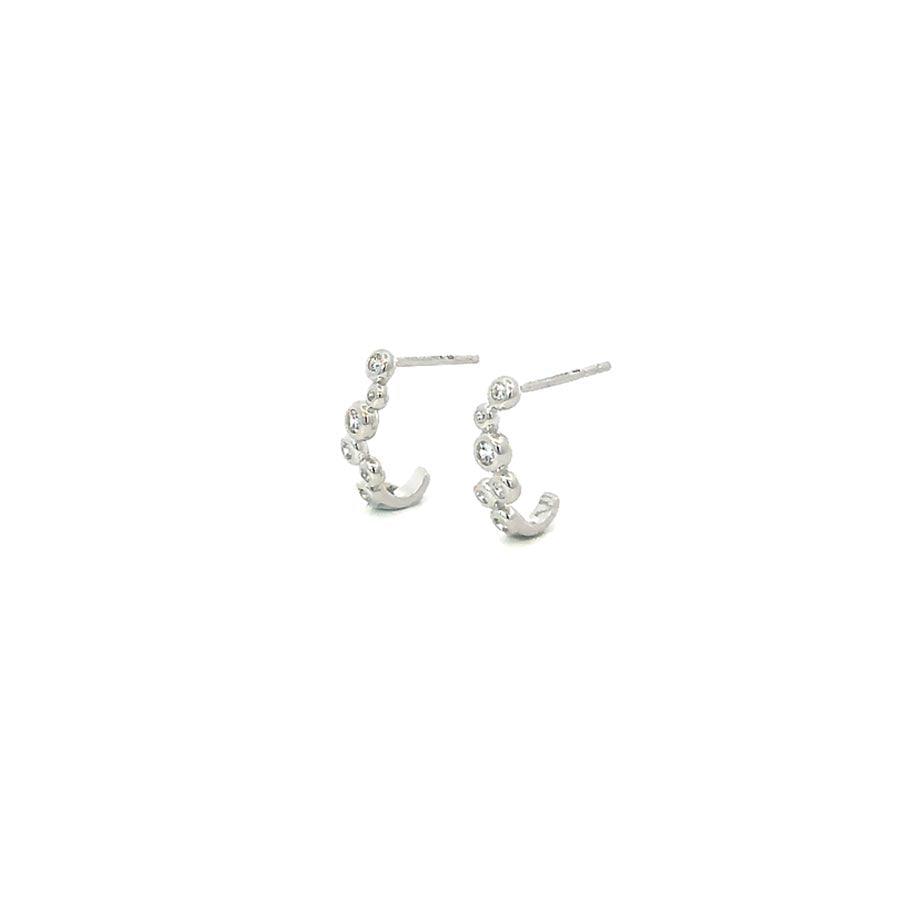 “Joyce” 925 sterling SILVER Mini Bubble Zirconia Earrings