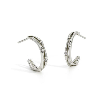 “Bronya” 925s Bamboo & Zirconia Earrings