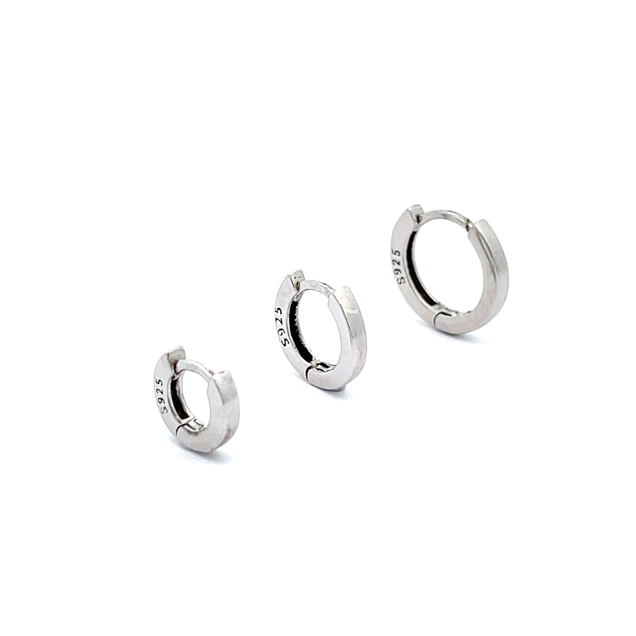 “Miki” Sterling Silver Huggie Earrings