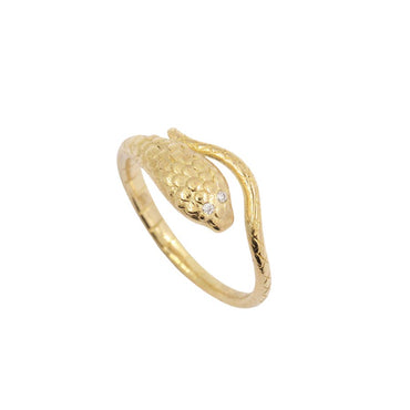 9K GOLD SNAKE DIAMOND RING