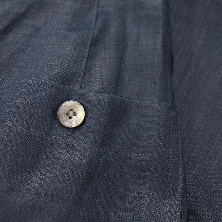 "SOFIA" LINEN PANTS - NAVY BLUE