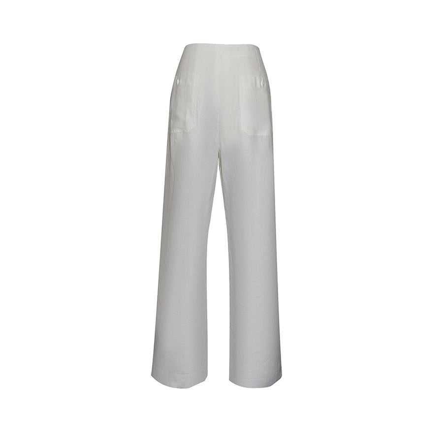 "SOFIA" LINEN PANTS - WHITE