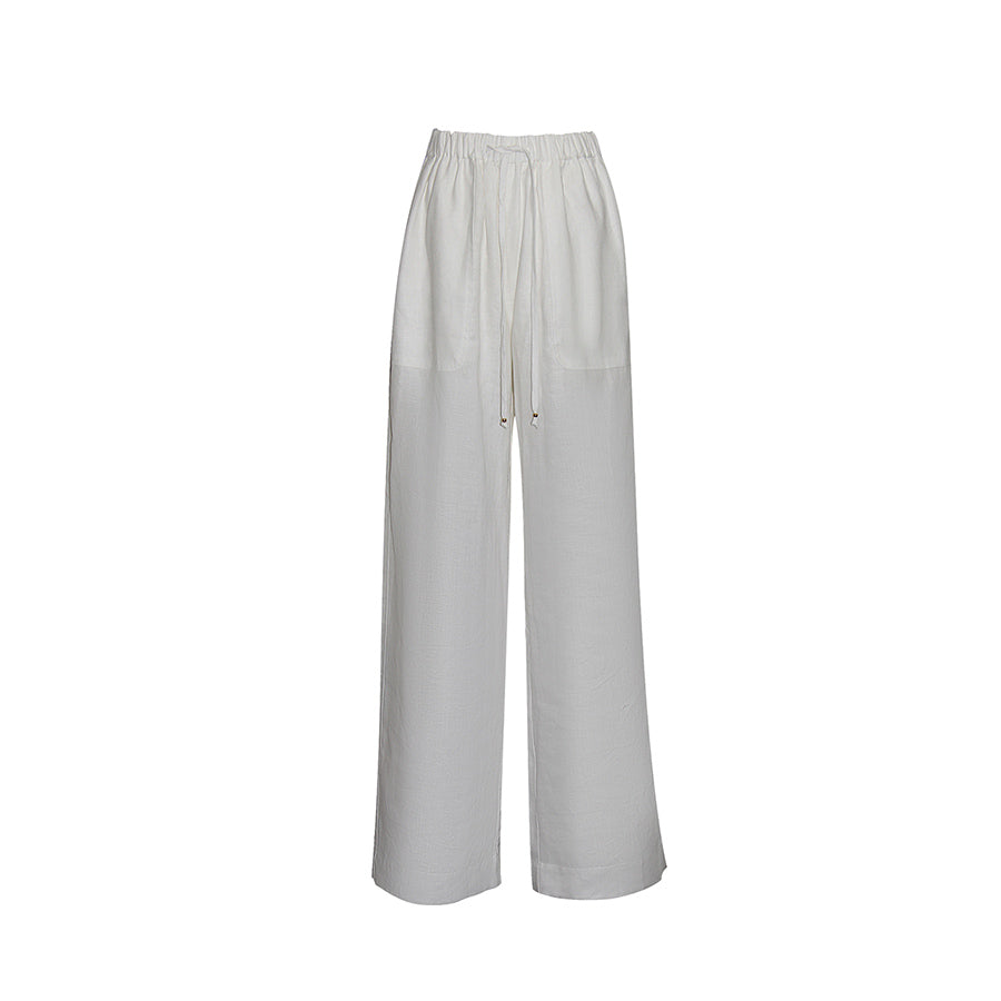 "SOFIA" LINEN PANTS - WHITE