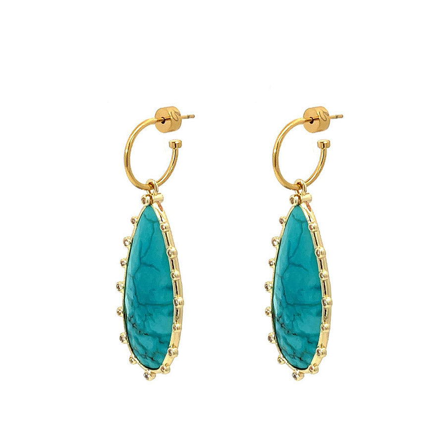 "SPIKED HEAVENLY BEAUTY" Turquoise Drop Earrings