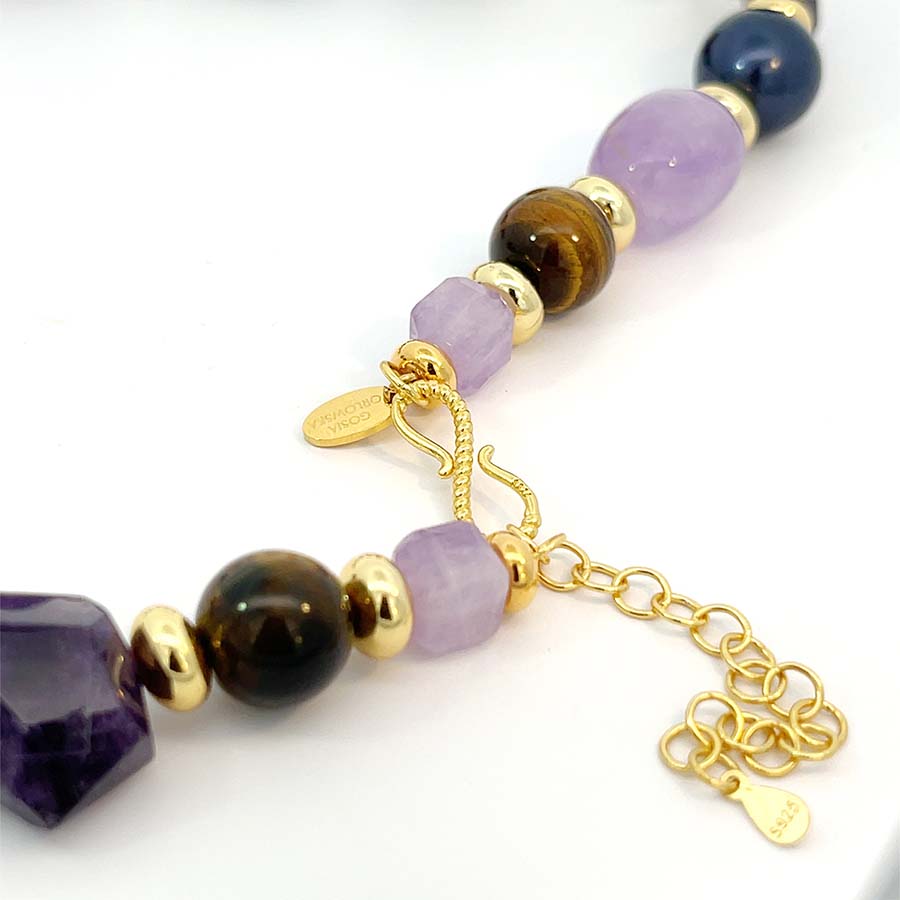 "Sweet Princess" Fresh Water & Baroque Pearl, Tiger Eye and Gemstones Necklace