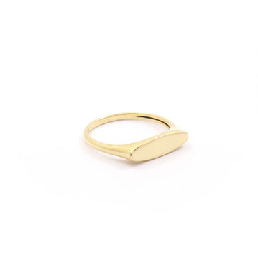 9K GOLD SYDNEY LONG OVAL SIGNET RING