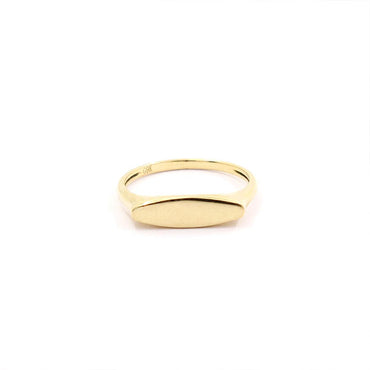 9K GOLD SYDNEY LONG OVAL SIGNET RING