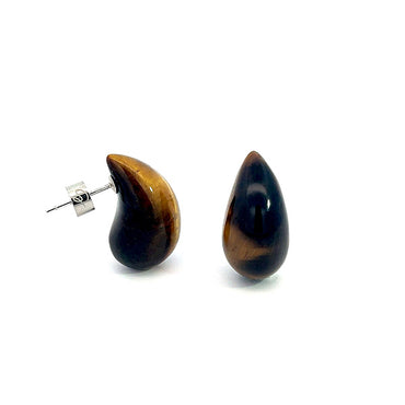 “TEARRA” TIGER’S EYE STUD EARRINGS