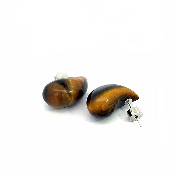 “TEARRA” TIGER’S EYE STUD EARRINGS