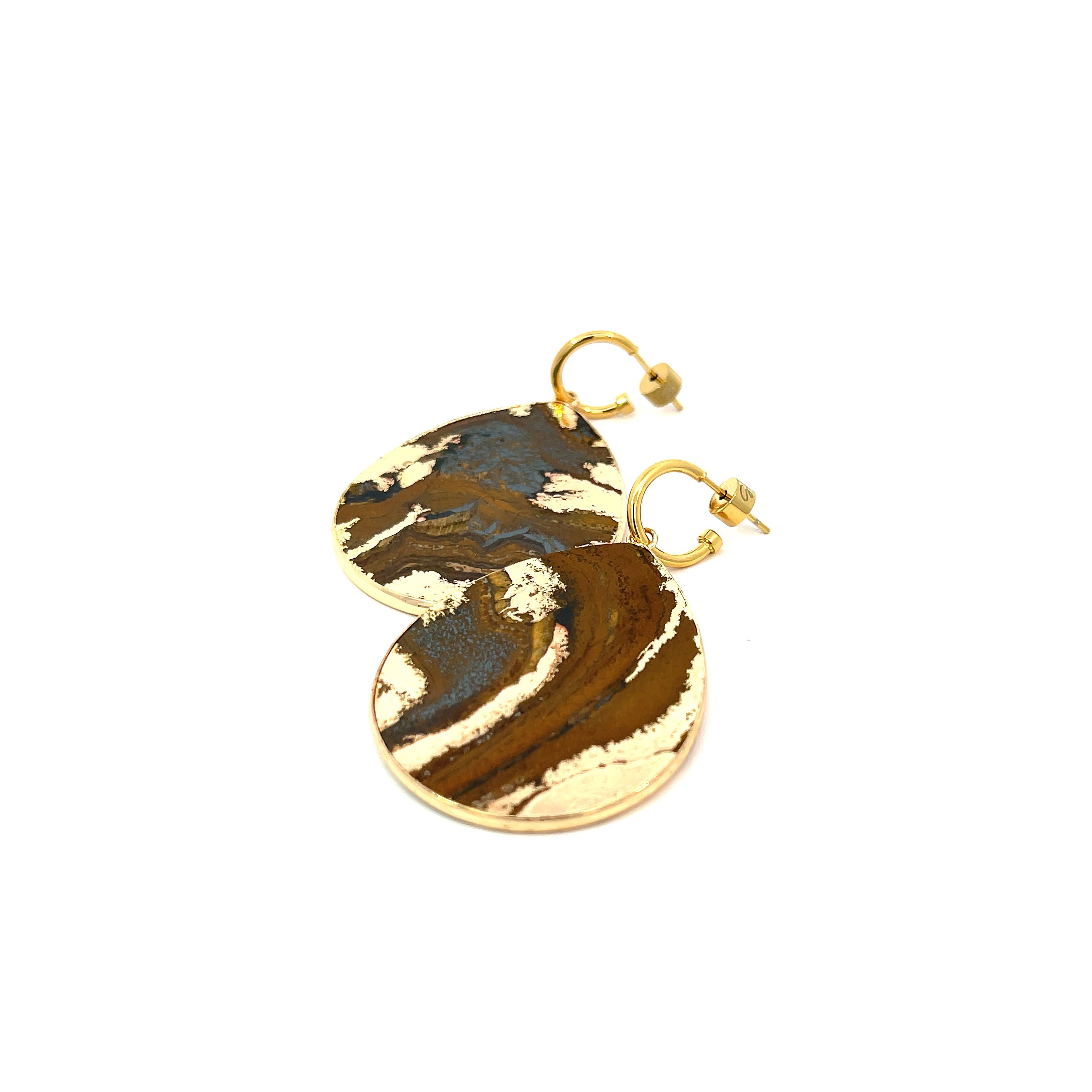 Elevate Your Style with Oval Tiger Eye Earrings