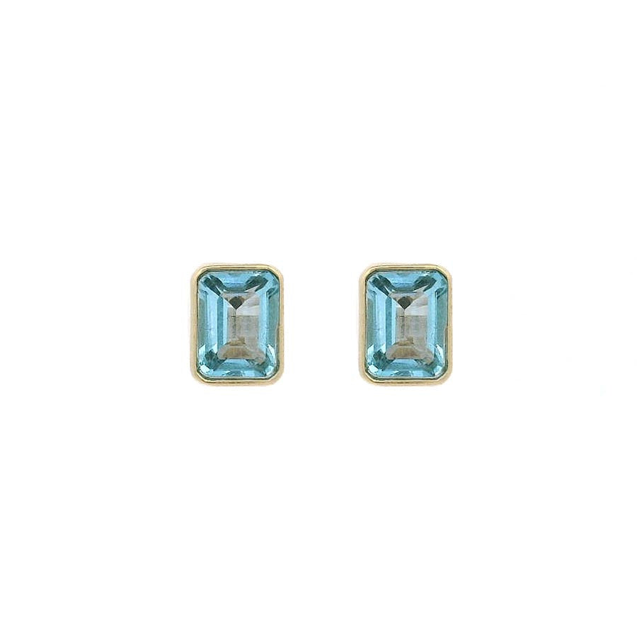 9K GOLD BLUE TOPAZ EARRINGS