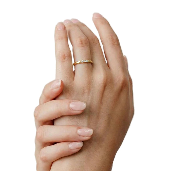 “Lori” 925 sterling silver 3 zirconia ring