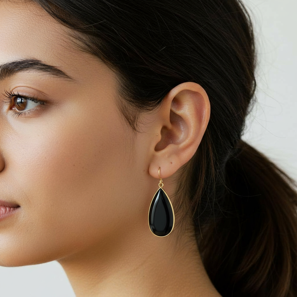 HEAVENLY BEAUTY LONG OVAL DROP EARRINGS