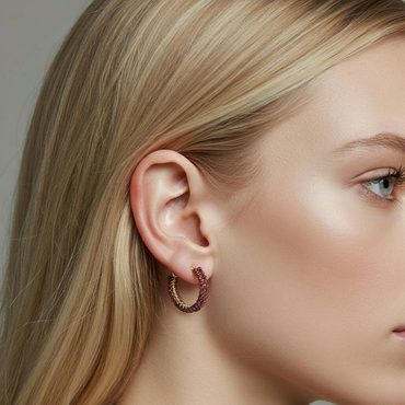 “KOHAKUTOU”  Crystal C-HOOPS (2CM)