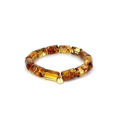 LUCKY AMBER - TUBE BEADED AMBER BRACELET II