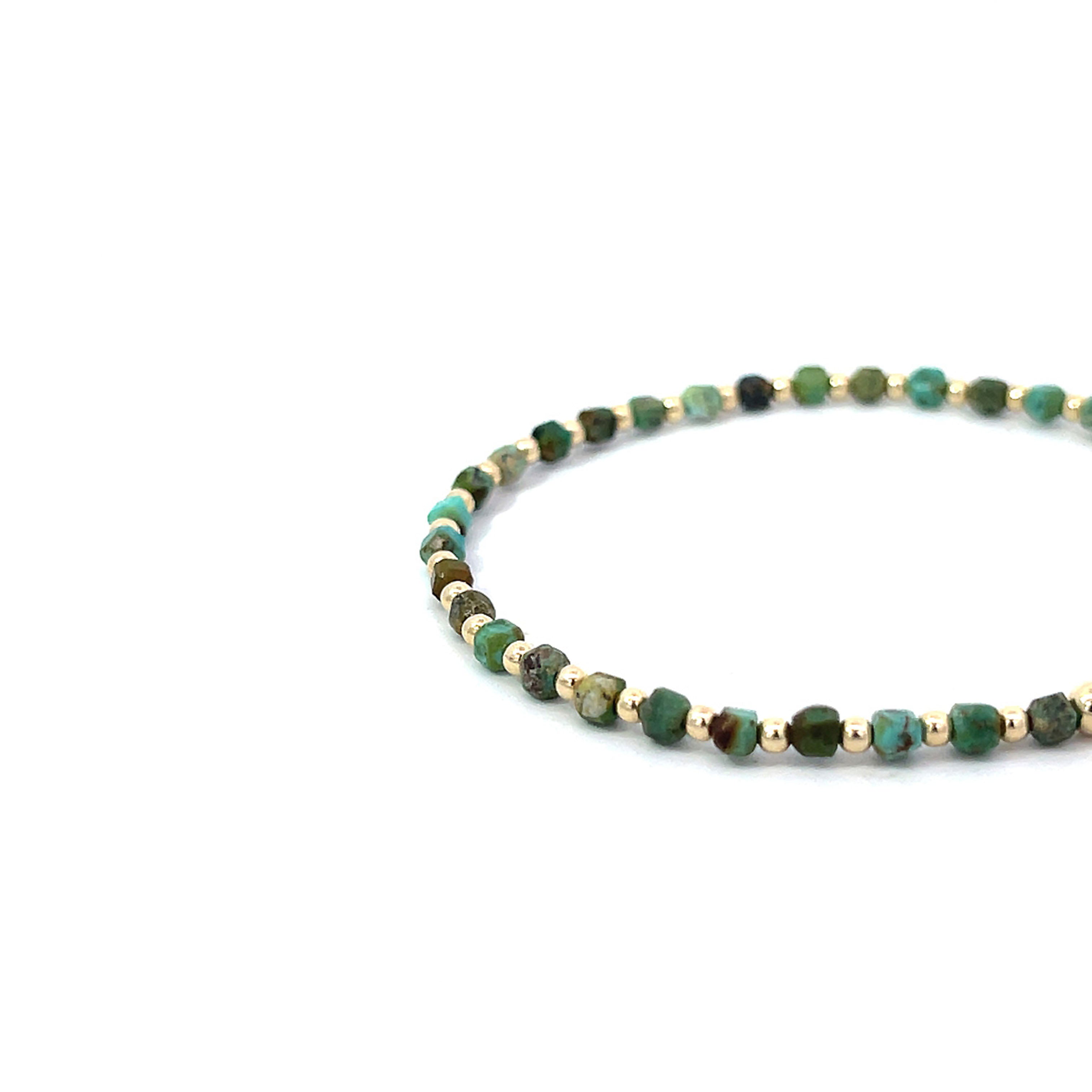 "Ginkgo" African Turquoise Square Bead Bracelet