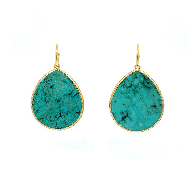 New Heavenly Beauty Oval Drop Earrings / Turquoise