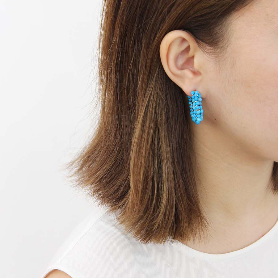 “KOHAKUTOU” TURQUOISE C HOOPS