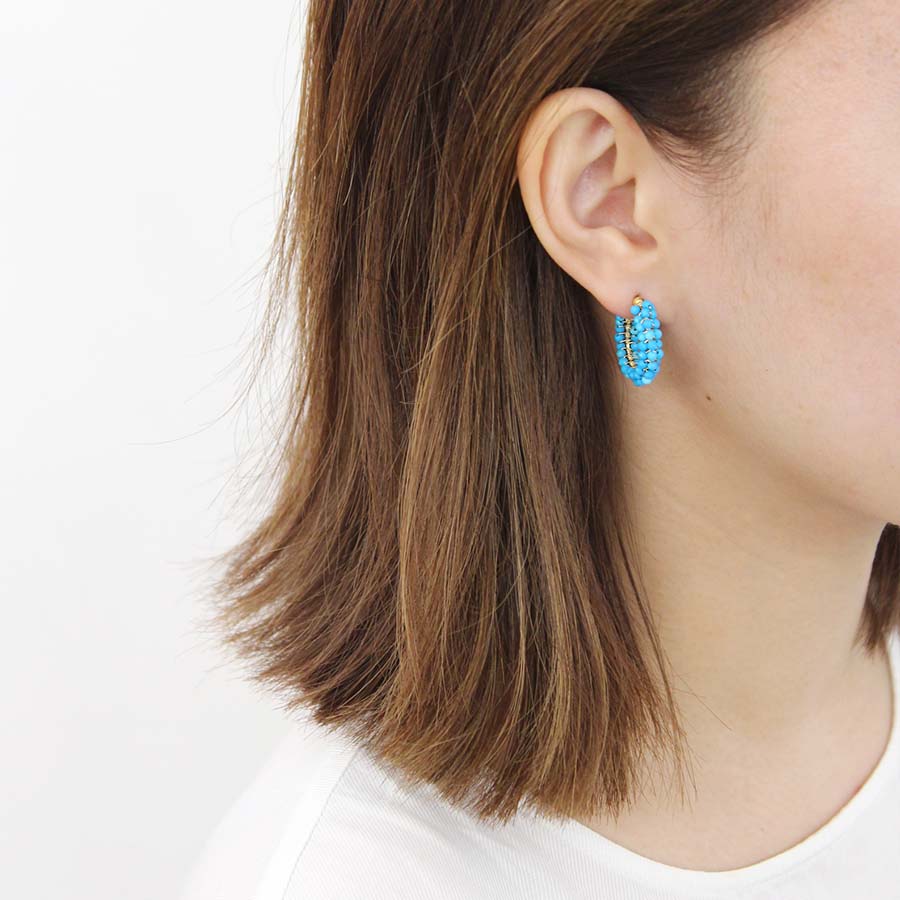 “KOHAKUTOU” TURQUOISE C HOOPS