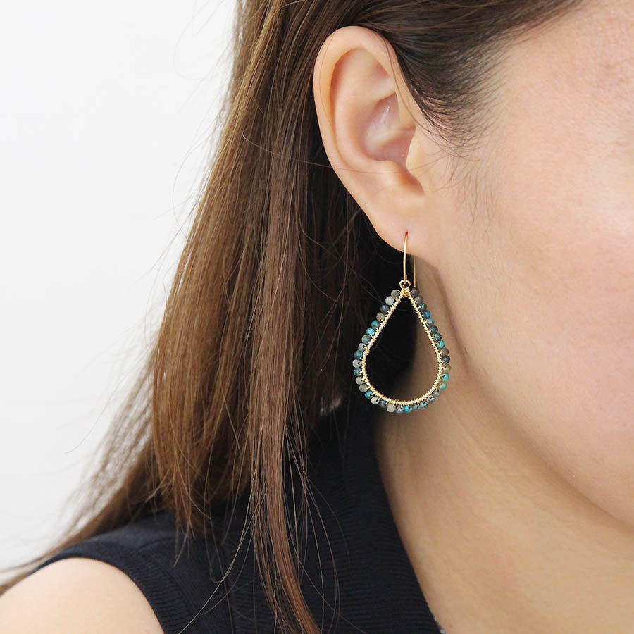 "Chiyo" Beaded Drop Earrings 30mm