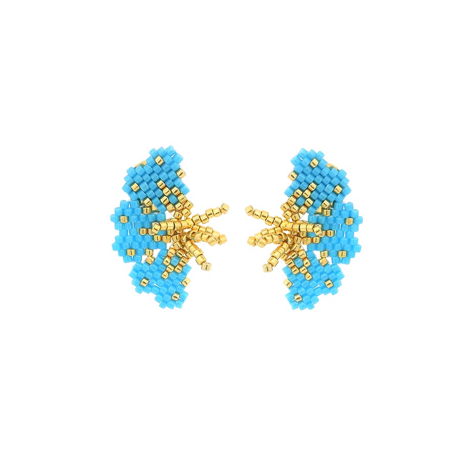 “NOLA” BEADED TURQUOISE BLUE BUTTERFLY EARRINGS