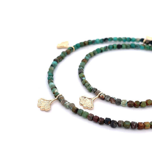 “Ginkgo” African Turquoise Gemstone Choker