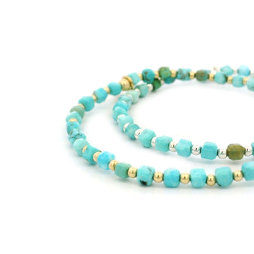 “Jaeda” Squared Beads Turquoise Bracelet