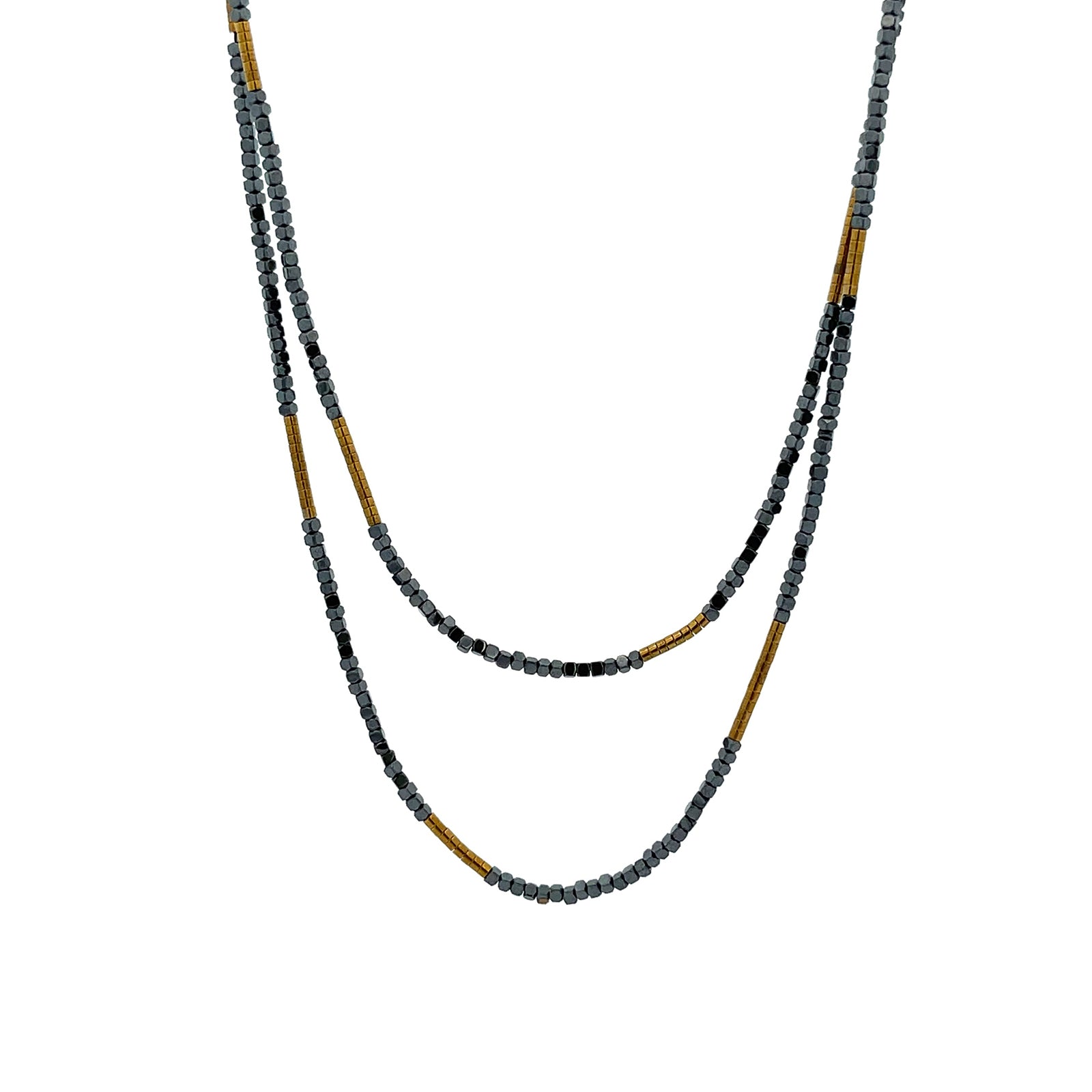 "Tara" Hematite Long Necklace