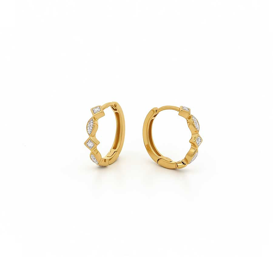 “Starlight” Twinkling Zirconia Gold Vermeil Hoop Earrings