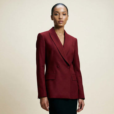 “Victoria” Oversize Blazer / Burgundy Red
