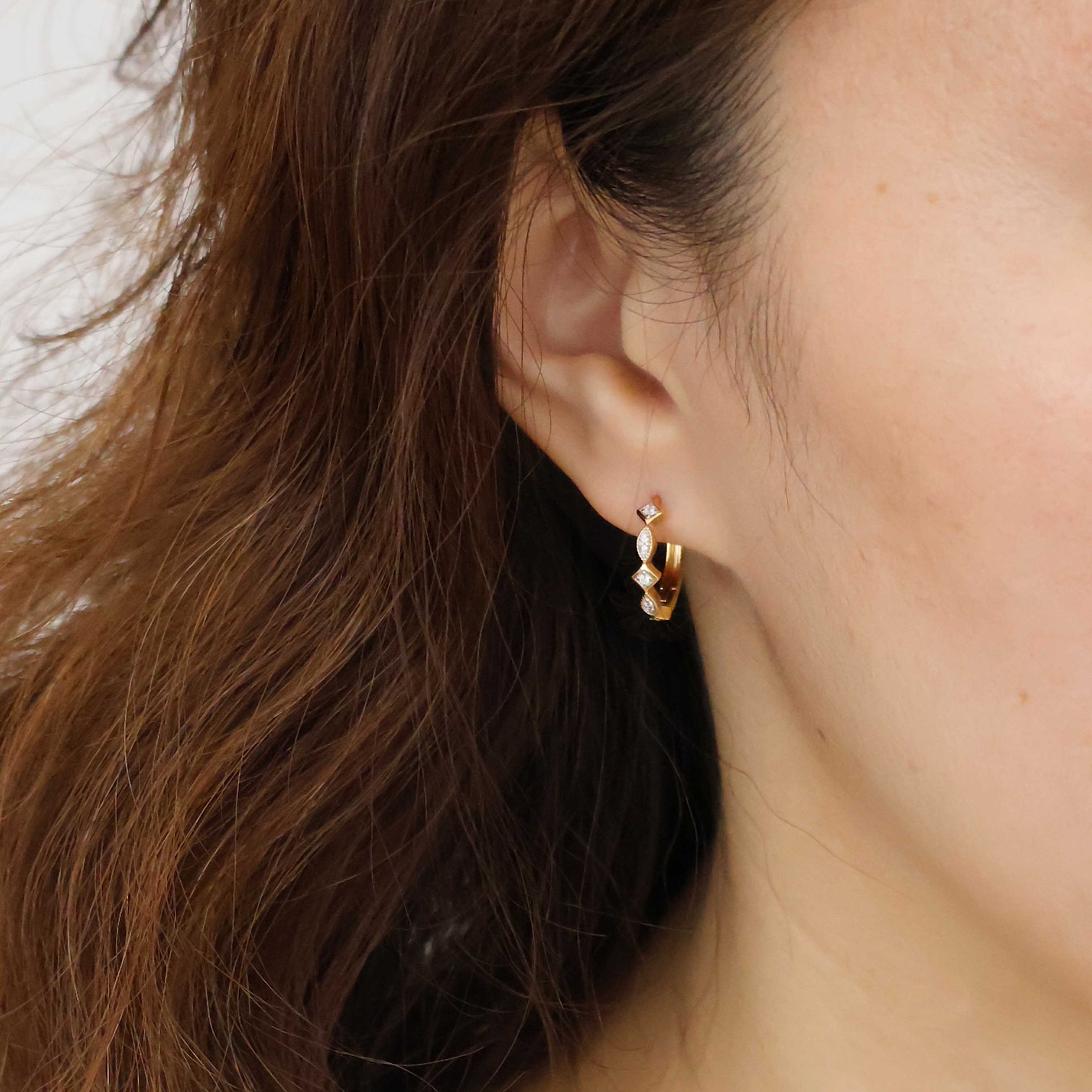 “Starlight” Twinkling Zirconia Gold Vermeil Hoop Earrings