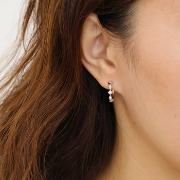 “Starlight” Twinkling Zirconia Gold Vermeil Hoop Earrings