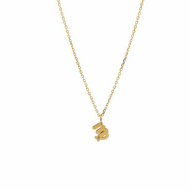 9K GOLD ZODIAC GOLD DIAMOND NECKLACE / VIRGO