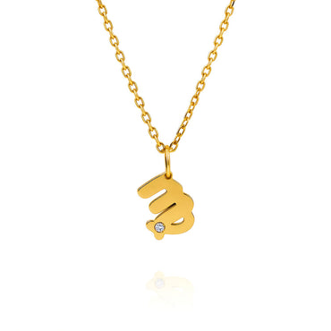 9K GOLD ZODIAC GOLD DIAMOND NECKLACE / VIRGO