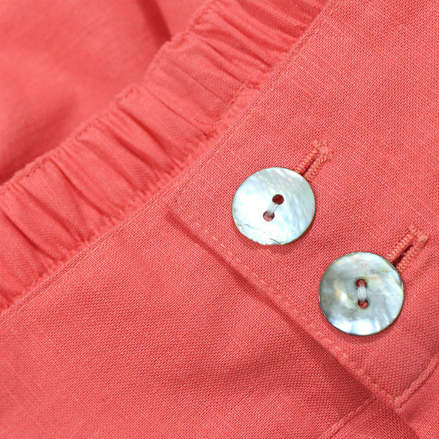 "NOVA" LINEN SHORTS - CORAL