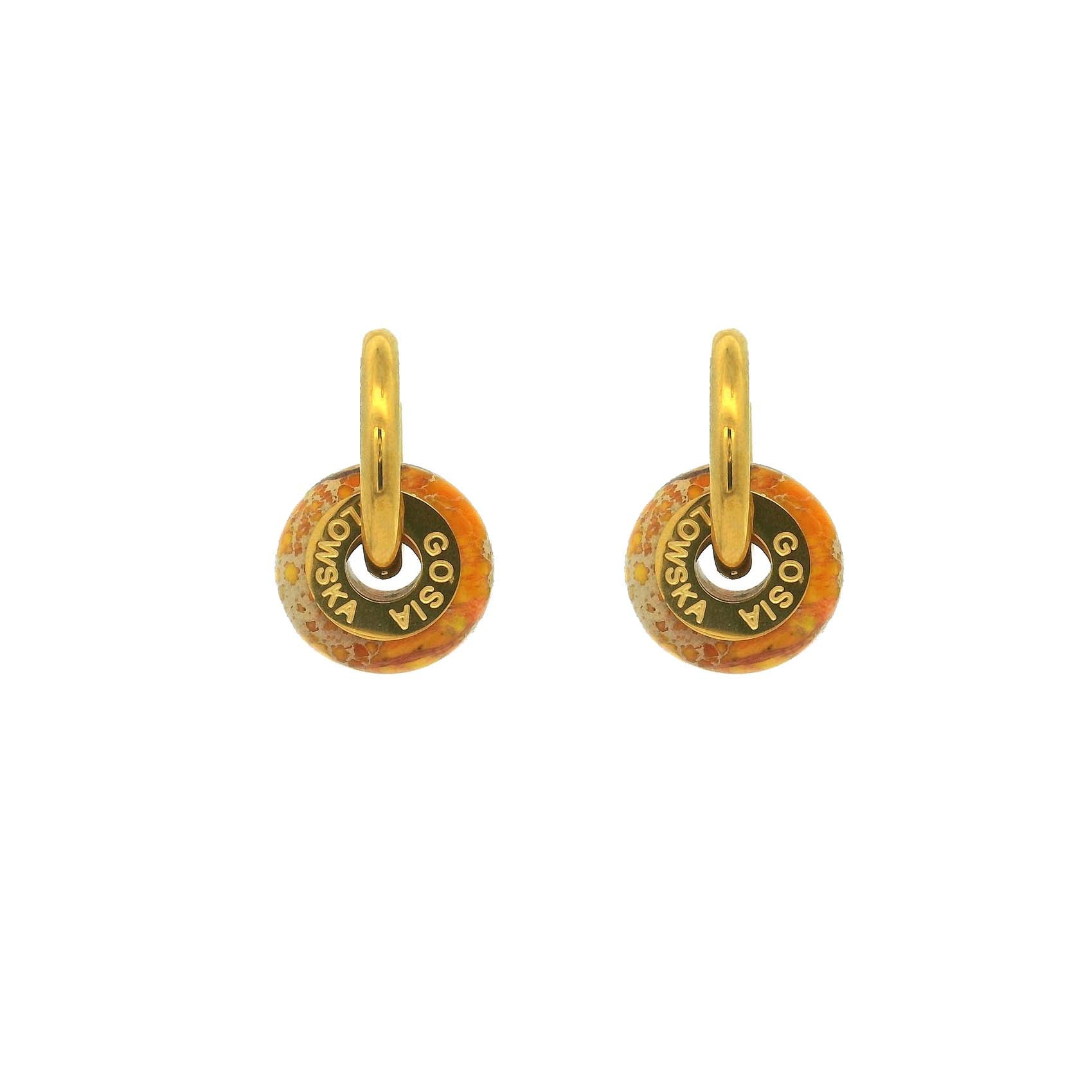 "CIAMBELLA MINI" 1.5CM Yellow jaspas Earrings