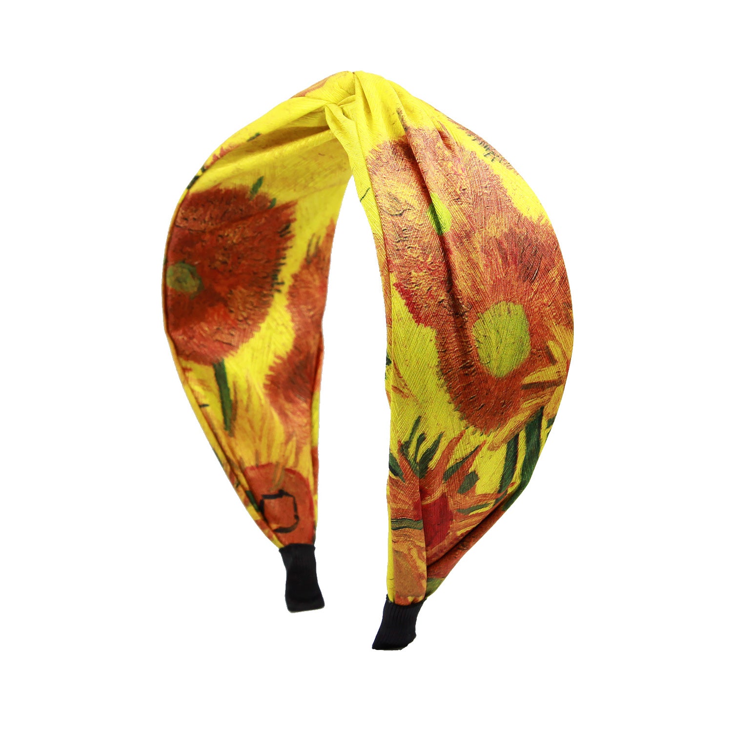 "Sunflower" Yellow Floral Print Twisted Style Headband